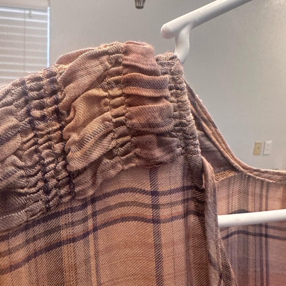 Shop Zoco Forum Brown Plaid Maxi Dress - Picture 4 of 8